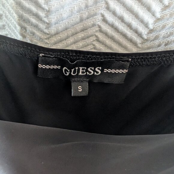 Guess Black Ruched Midi Dress Slinky, Adjustable Straps Size Small Cocktail - Picture 2 of 6